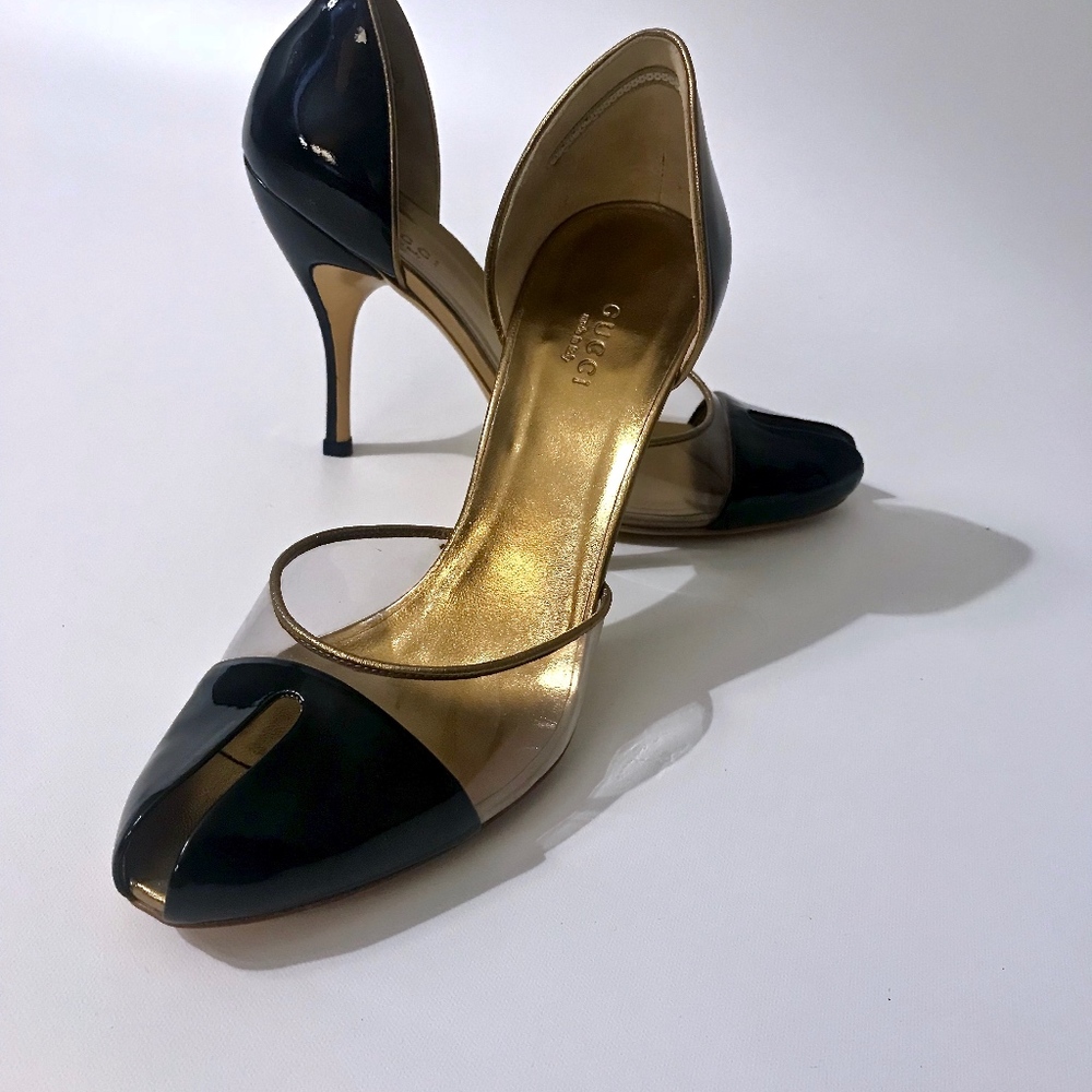 Gucci stiletto blk patent leather pump